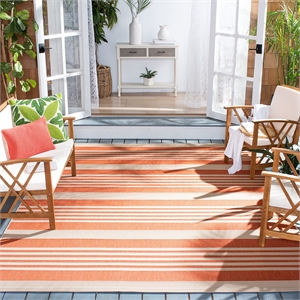 Pemberly Row Contemporary Terracotta Indoor Outdoor Rug in Square 7'10&quot