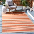 Pemberly Row Contemporary Terracotta Indoor Outdoor Rug in Square 7'10