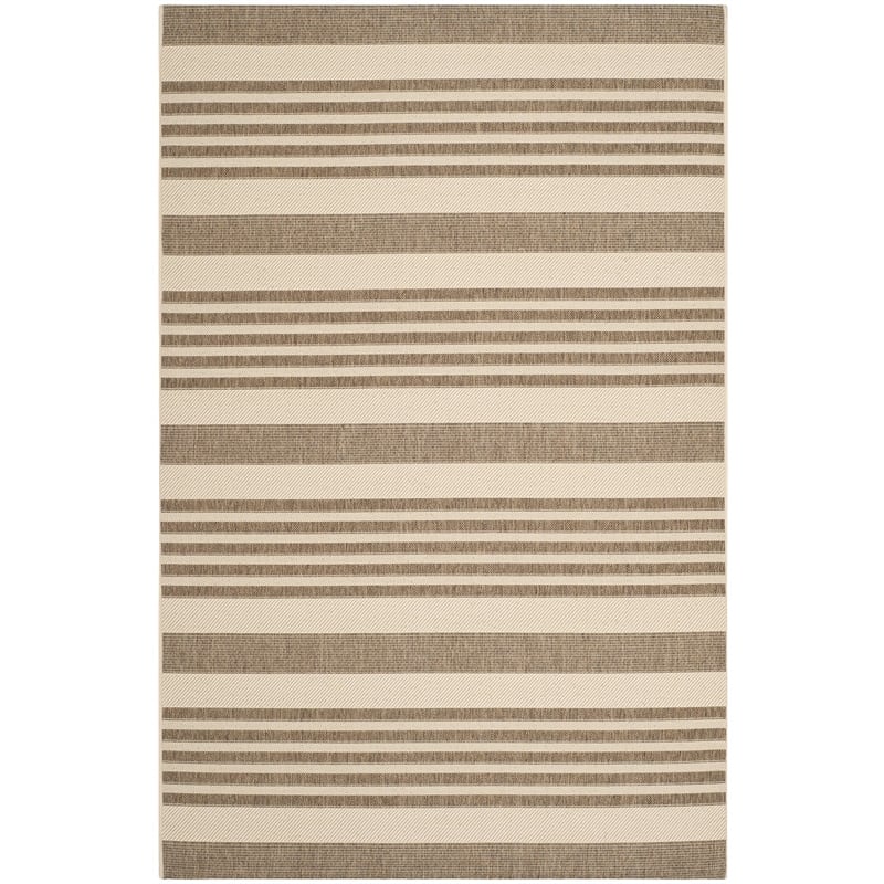 Pemberly Row Brown Indoor Outdoor Rug 4' x 5'7