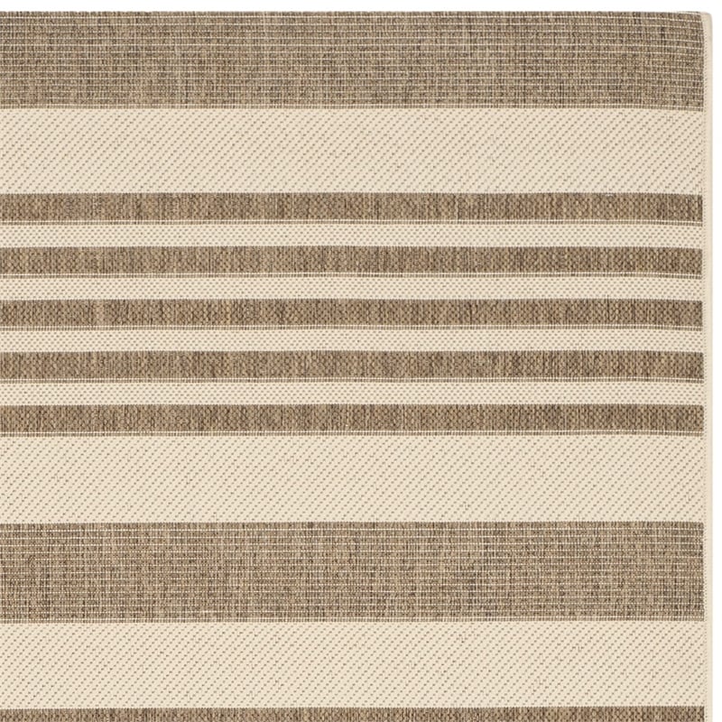 Pemberly Row Brown Indoor Outdoor Rug 4' x 5'7