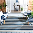 Pemberly Row Contemporary Navy Indoor Outdoor Rug in Square 7'10