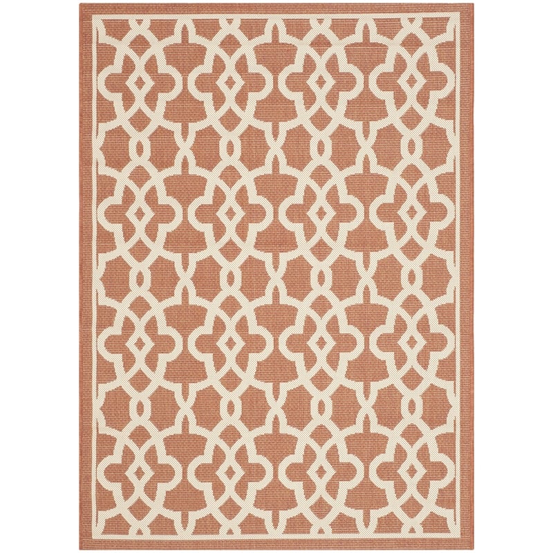 Pemberly Row Terracotta Indoor Outdoor Rug 4' x 5'7
