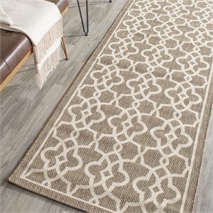 Pemberly Row Contemporary Mocha Indoor Outdoor Accent Rug 2' x 3'7&quot