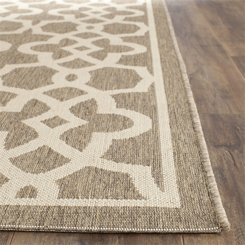 Pemberly Row Contemporary Mocha Indoor Outdoor Accent Rug 2' x 3'7