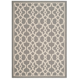 Pemberly Row Contemporary Grey Indoor Outdoor Rug 4' x 5'7&quot for Any Room