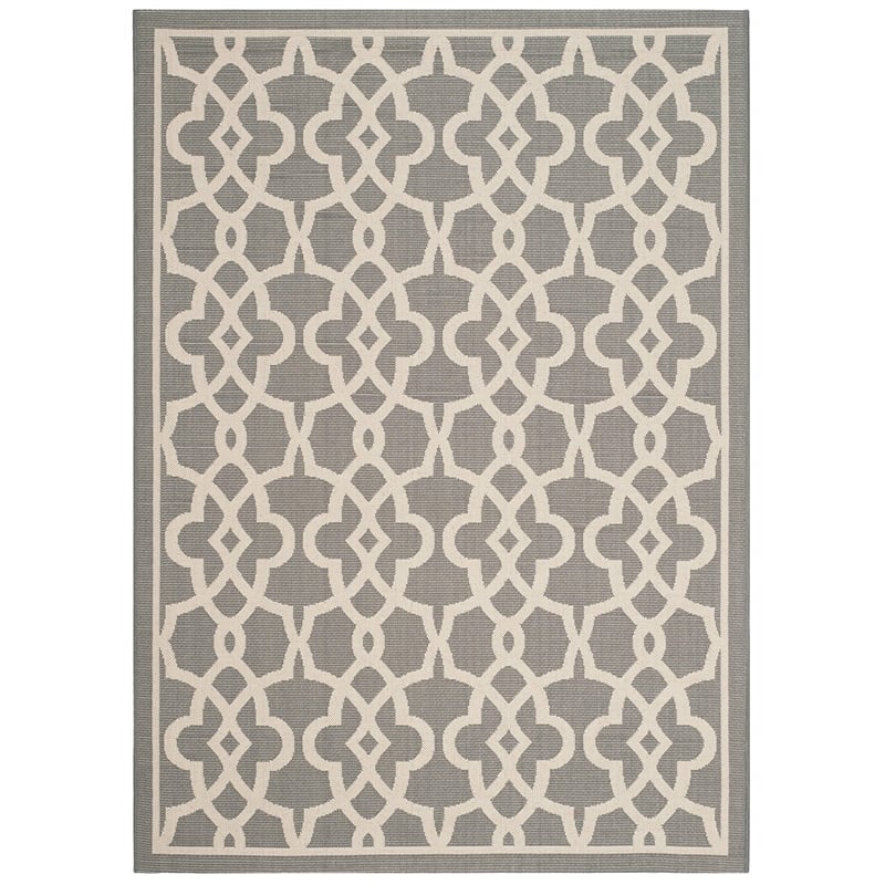 Pemberly Row Grey Indoor Outdoor Rug 5'3