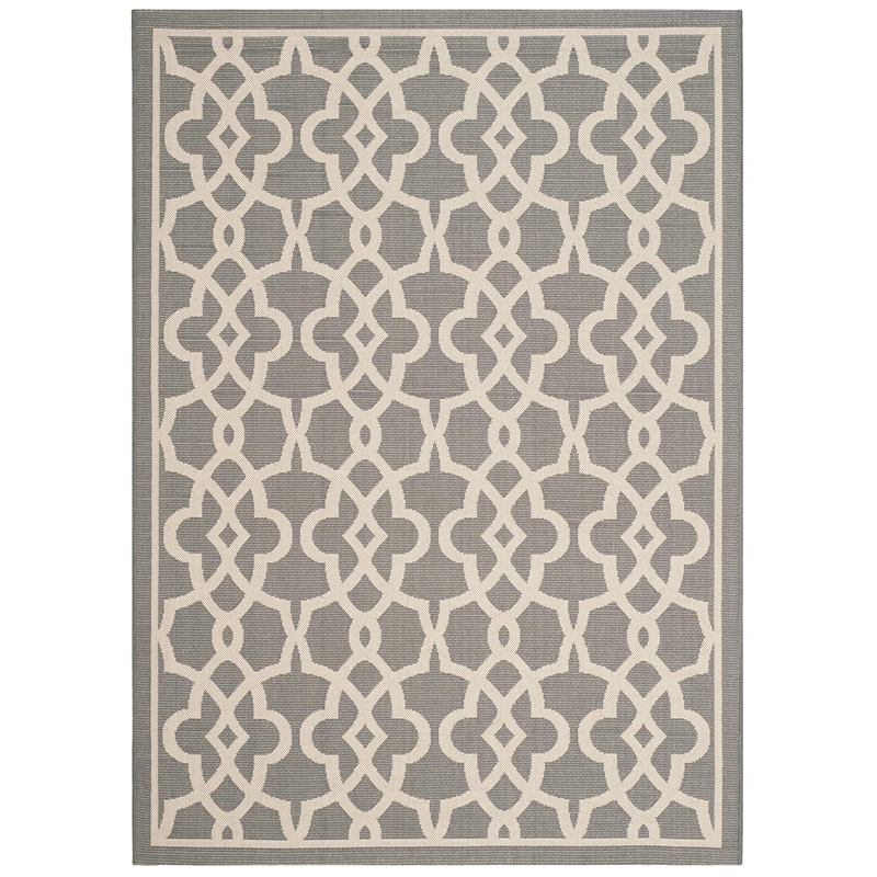 Pemberly Row Grey Indoor Outdoor Rug 8' x 11' for Living Spaces