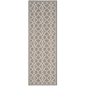 Pemberly Row Contemporary Grey Indoor Outdoor Runner Rug 2'7&quot x 8'2&quot