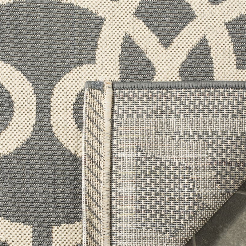 Pemberly Row Contemporary Grey Indoor Outdoor Runner Rug 2'7