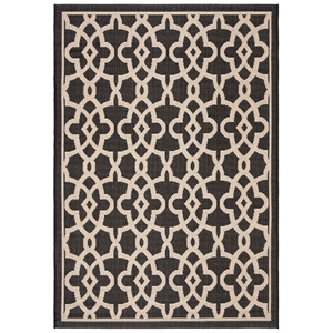 Pemberly Row Black Indoor Outdoor Rug 4' x 5'7&quot for Any Room