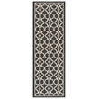 Pemberly Row Contemporary Black Indoor Outdoor Runner Rug 2'7