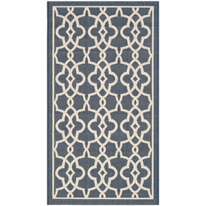 Pemberly Row Contemporary Navy Indoor Outdoor Accent Rug 2' x 3'7&quot