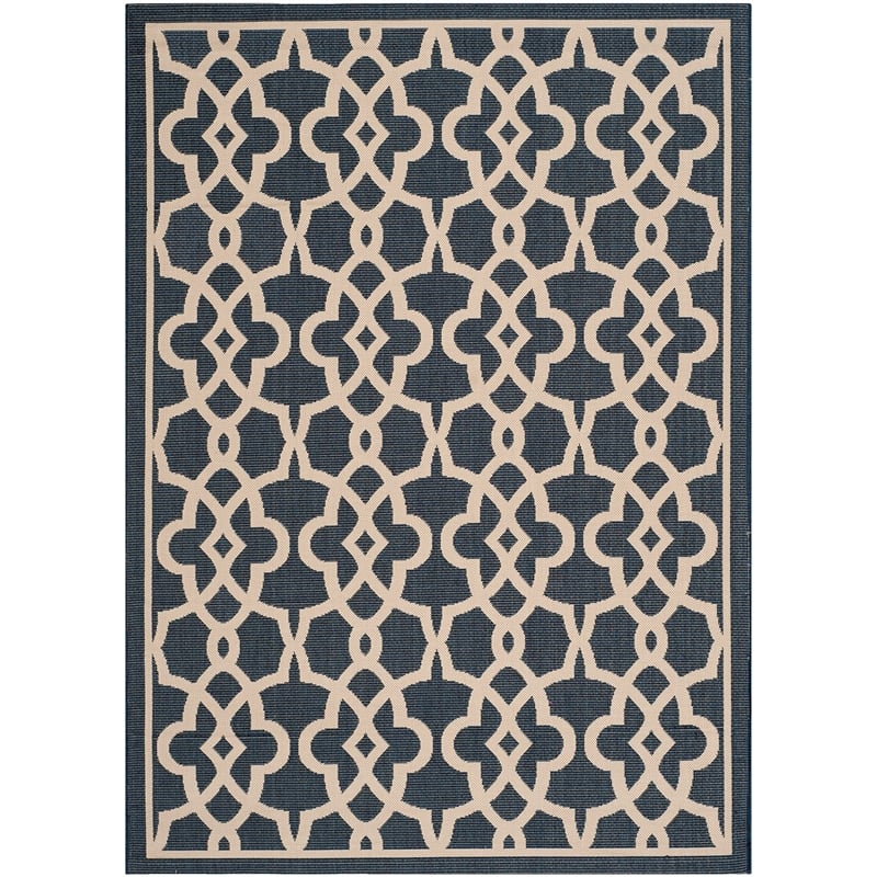 Pemberly Row Navy Indoor Outdoor Rug 4' x 5'7