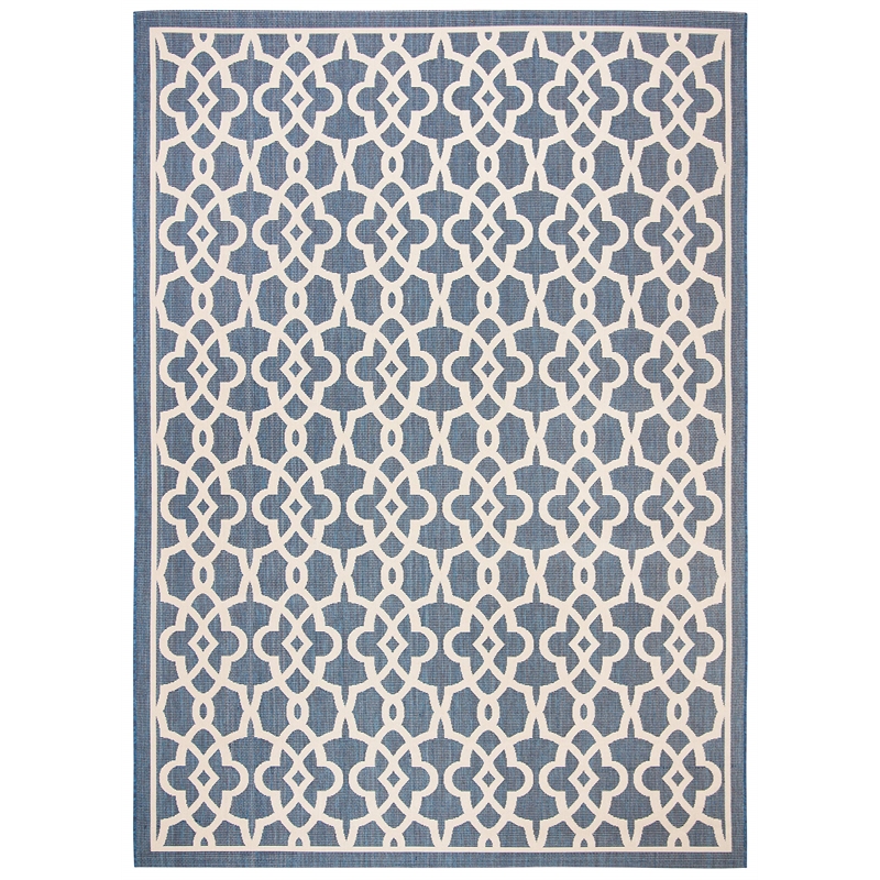 Pemberly Row Navy Indoor Outdoor Rug 8' x 11' for Living Spaces