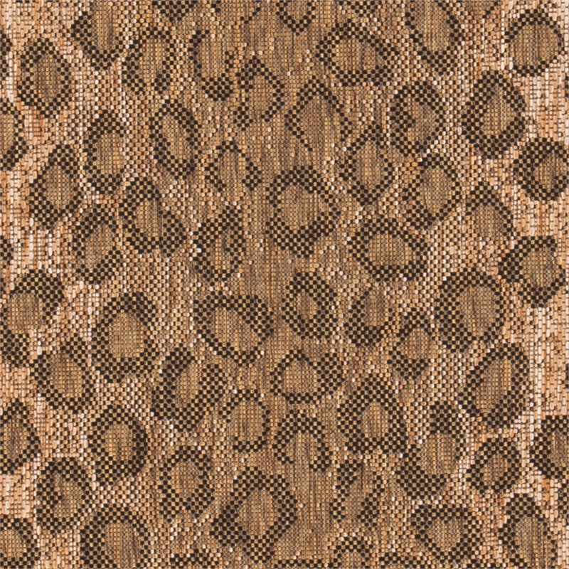 Pemberly Row Natural Indoor Outdoor Rug in Square 7'10