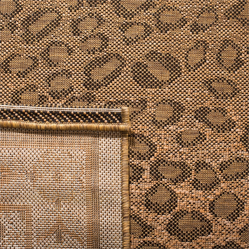 Pemberly Row Natural Indoor Outdoor Rug in Square 7'10