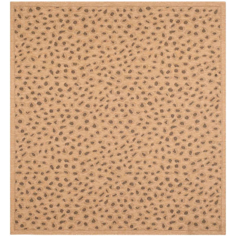 Pemberly Row Natural Indoor Outdoor Rug in Square 6'7