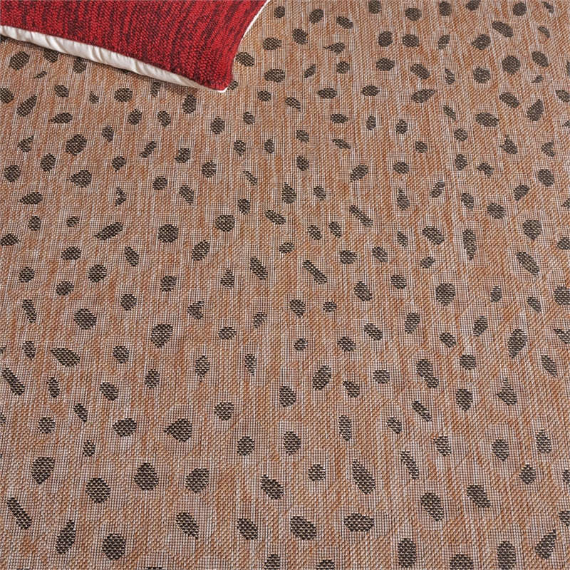 Pemberly Row Natural Indoor Outdoor Rug in Square 6'7