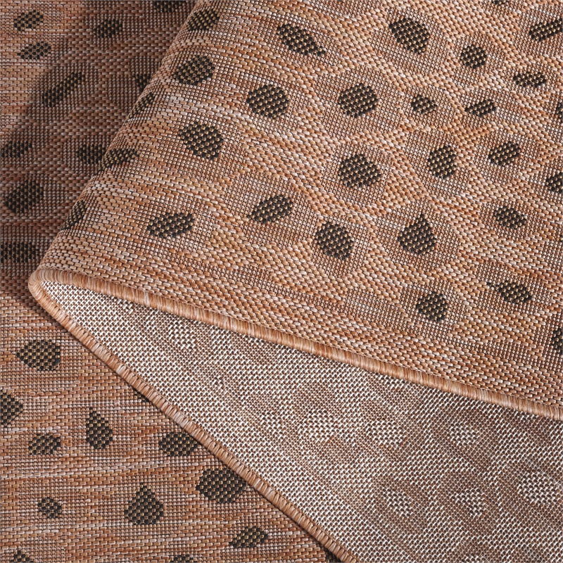 Pemberly Row Natural Indoor Outdoor Rug in Square 6'7