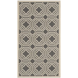 Pemberly Row Contemporary Anthracite Indoor Outdoor Accent Rug 2' x 3'7&quot
