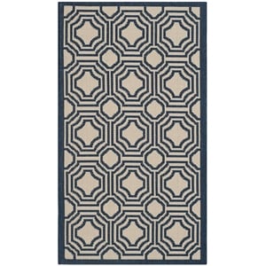 Pemberly Row Contemporary Beige Indoor Outdoor Accent Rug 2' x 3'7&quot