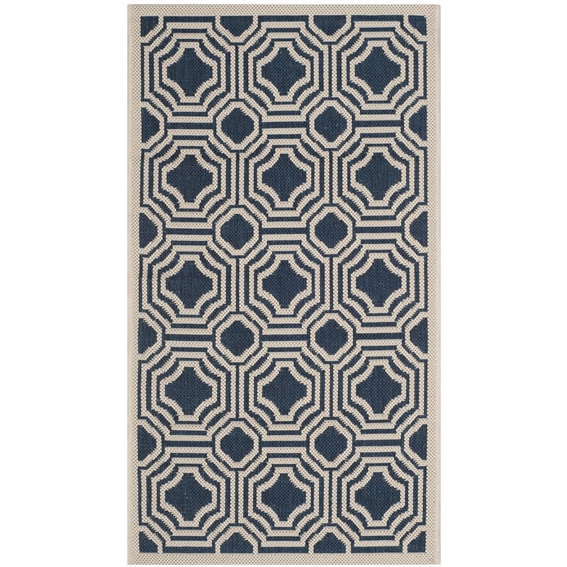 Pemberly Row Contemporary Navy Indoor Outdoor Accent Rug 2' x 3'7