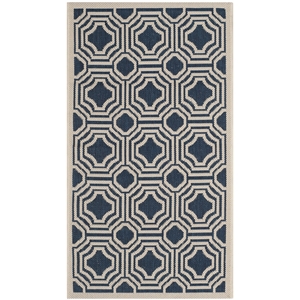 Pemberly Row Contemporary Navy Indoor Outdoor Accent Rug 2' x 3'7&quot