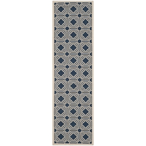 Pemberly Row Contemporary Navy Indoor Outdoor Runner Rug 2'3&quot x 8'