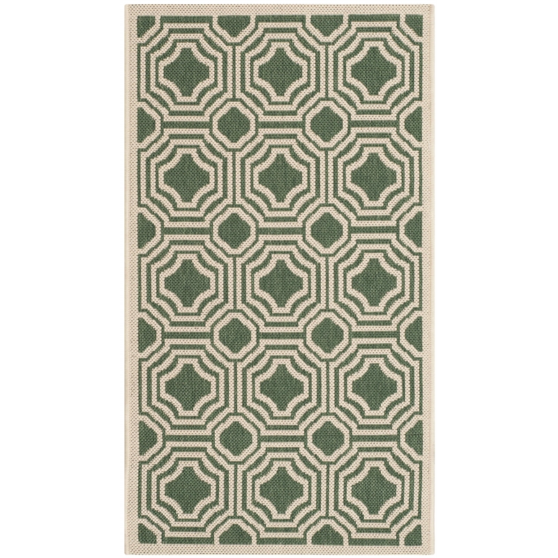 Pemberly Row Contemporary Dark Green Indoor Outdoor Accent Rug 2' x 3'7