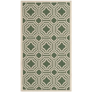 Pemberly Row Contemporary Dark Green Indoor Outdoor Accent Rug 2' x 3'7&quot