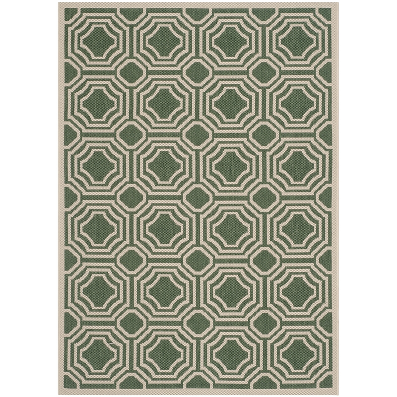 Pemberly Row Contemporary Dark Green Indoor Outdoor Accent Rug 2'7