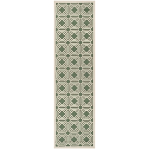 Pemberly Row Contemporary Dark Green Indoor Outdoor Runner Rug 2'3&quot x 8'
