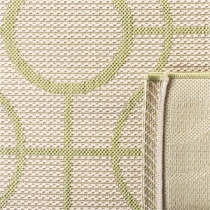 Pemberly Row Contemporary Beige Indoor Outdoor Accent Rug 2' x 3'7&quot