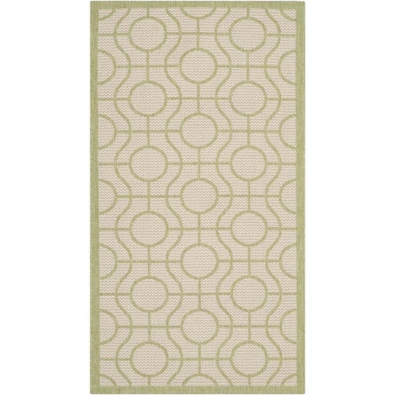 Pemberly Row Contemporary Beige Indoor Outdoor Accent Rug 2'7
