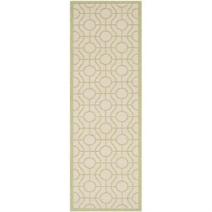 Pemberly Row Contemporary Beige Indoor Outdoor Runner Rug 2'3&quot x 6'7&quot