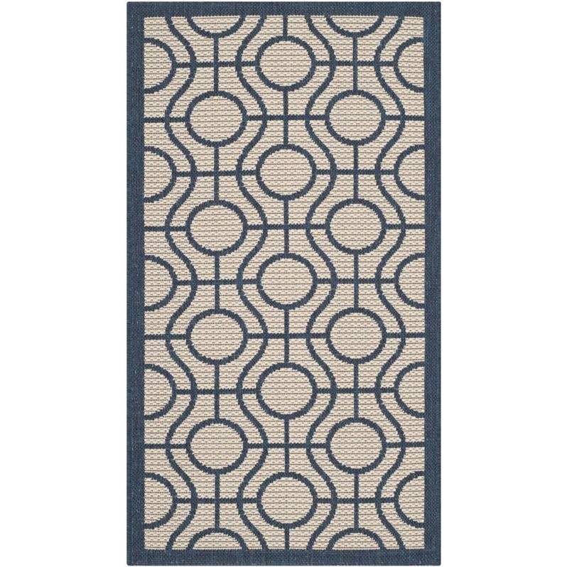 Pemberly Row Contemporary Beige Indoor Outdoor Accent Rug 2' x 3'7