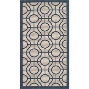 Pemberly Row Contemporary Beige Indoor Outdoor Accent Rug 2' x 3'7&quot
