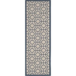 Pemberly Row Contemporary Beige Indoor Outdoor Runner Rug 2'3&quot x 6'7&quot