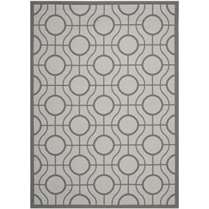 Pemberly Row Contemporary Light Grey Indoor Outdoor Accent Rug 2' x 3'7&quot