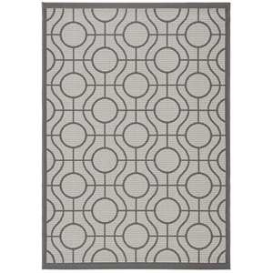 Pemberly Row Light Grey Indoor Outdoor Rug 4' x 5'7&quot for Rooms