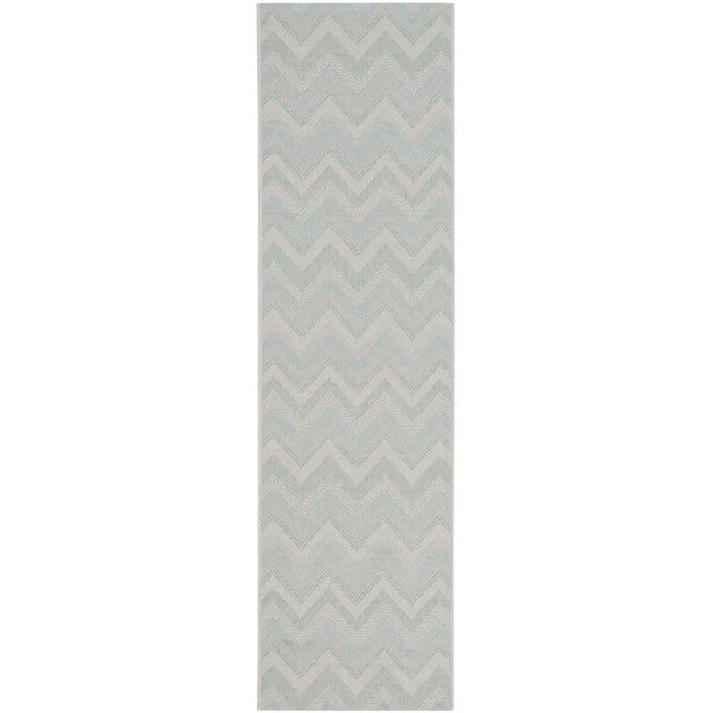 Pemberly Row Light Grey Indoor Outdoor Runner Rug 2'3