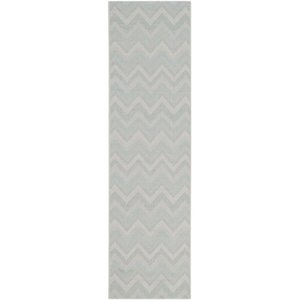 Pemberly Row Light Grey Indoor Outdoor Runner Rug 2'3&quot x 12'