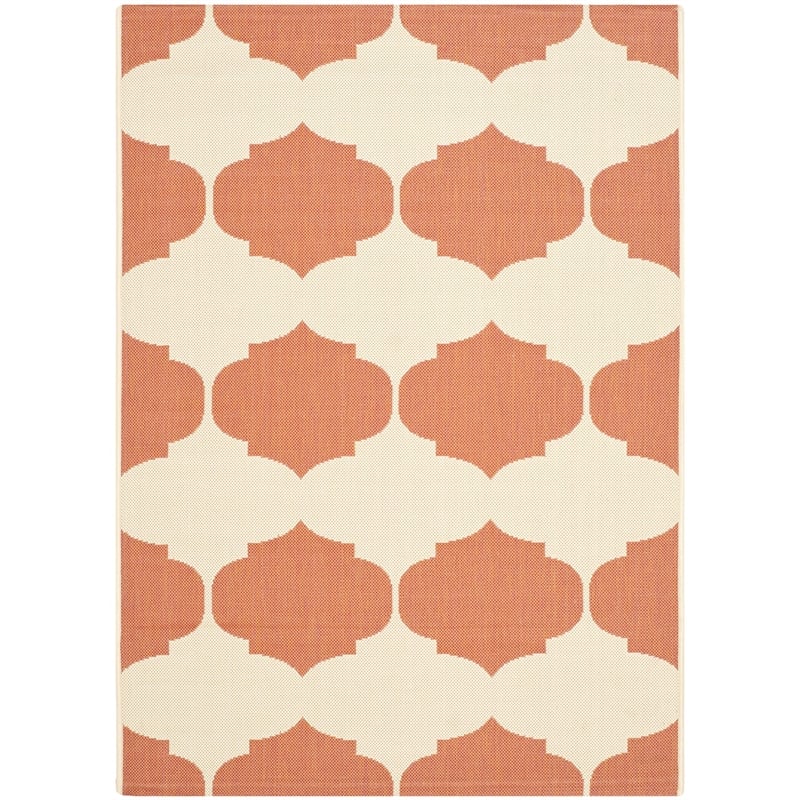 Pemberly Row Beige Indoor Outdoor Rug 4' x 5'7