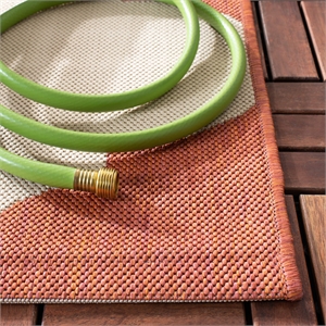 Pemberly Row Contemporary Beige Indoor Outdoor Runner Rug 2'3&quot x 8'