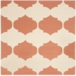 Pemberly Row Contemporary Beige Indoor Outdoor Rug in Square 5'3