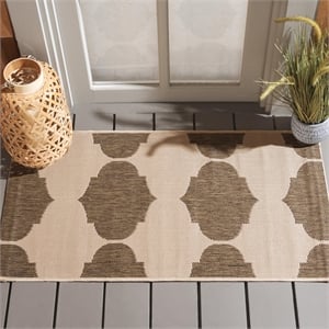 Pemberly Row Contemporary Beige Indoor Outdoor Accent Rug 2' x 3'7&quot