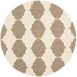 Pemberly Row Contemporary Beige Indoor Outdoor Rug in Round 5'3