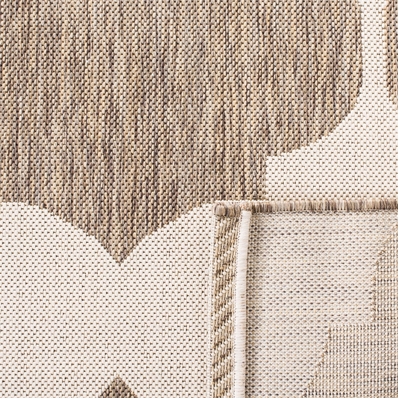 Pemberly Row Contemporary Beige Indoor Outdoor Rug in Square 5'3