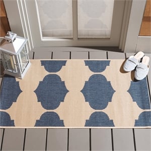 Pemberly Row Contemporary Beige Indoor Outdoor Accent Rug 2' x 3'7&quot
