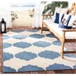 Pemberly Row Contemporary Beige Indoor Outdoor Accent Rug 2'7